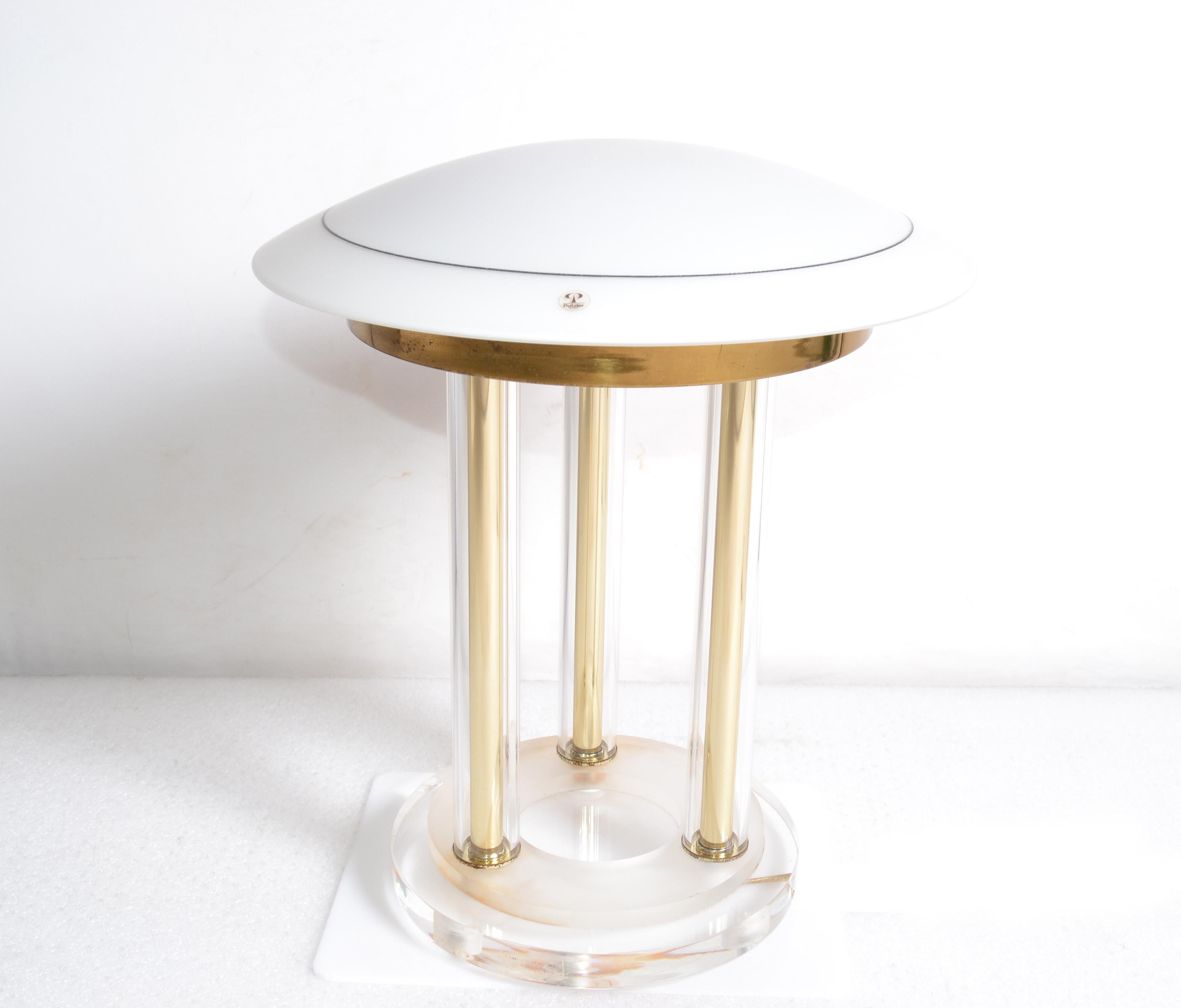 Peill & Putzler Brass, Lucite and Blown Glass Table Lamp Space Age 1970s Germany For Sale 13