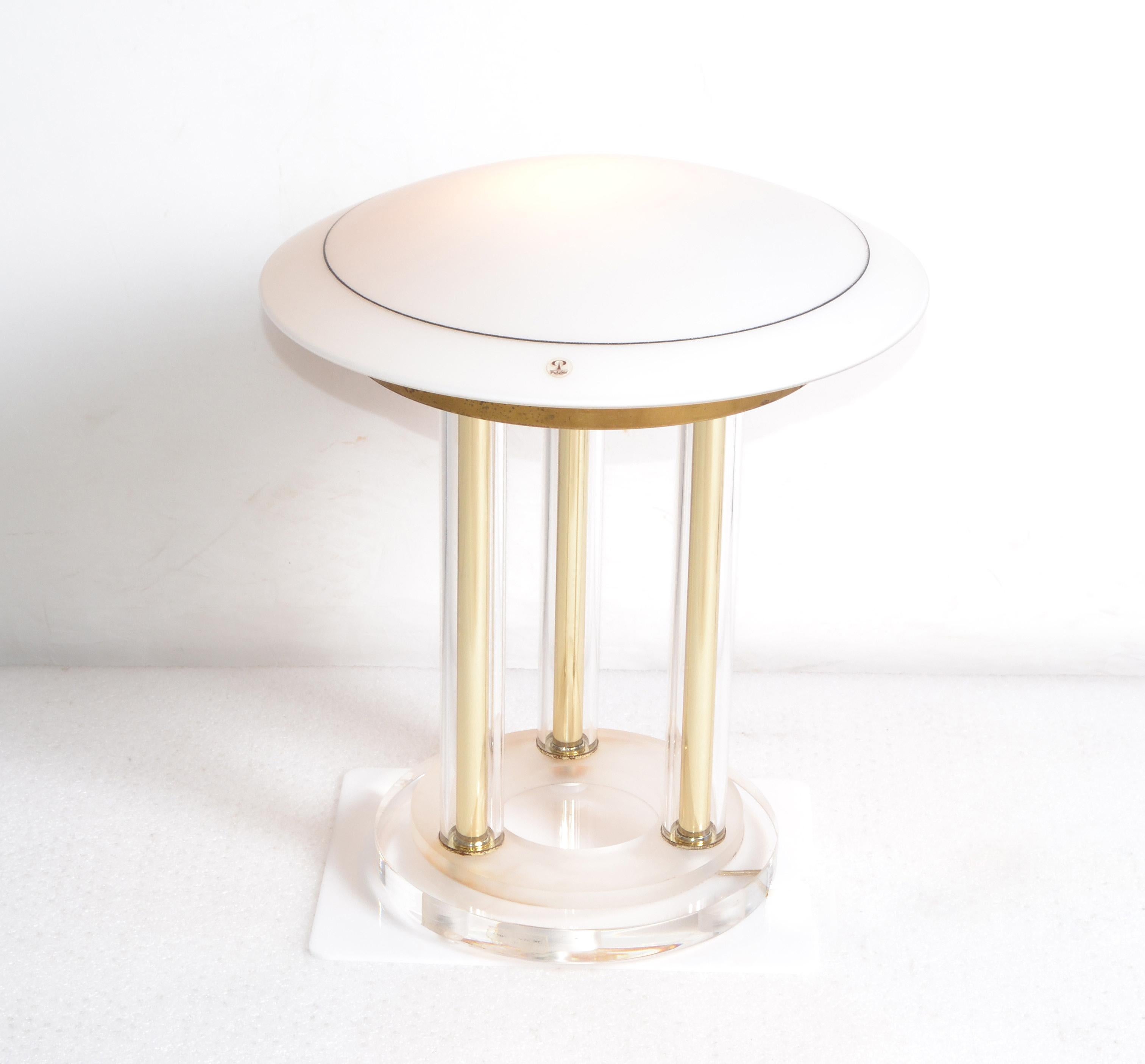 Peill & Putzler Brass, Lucite and Blown Glass Table Lamp Space Age 1970s Germany For Sale 2