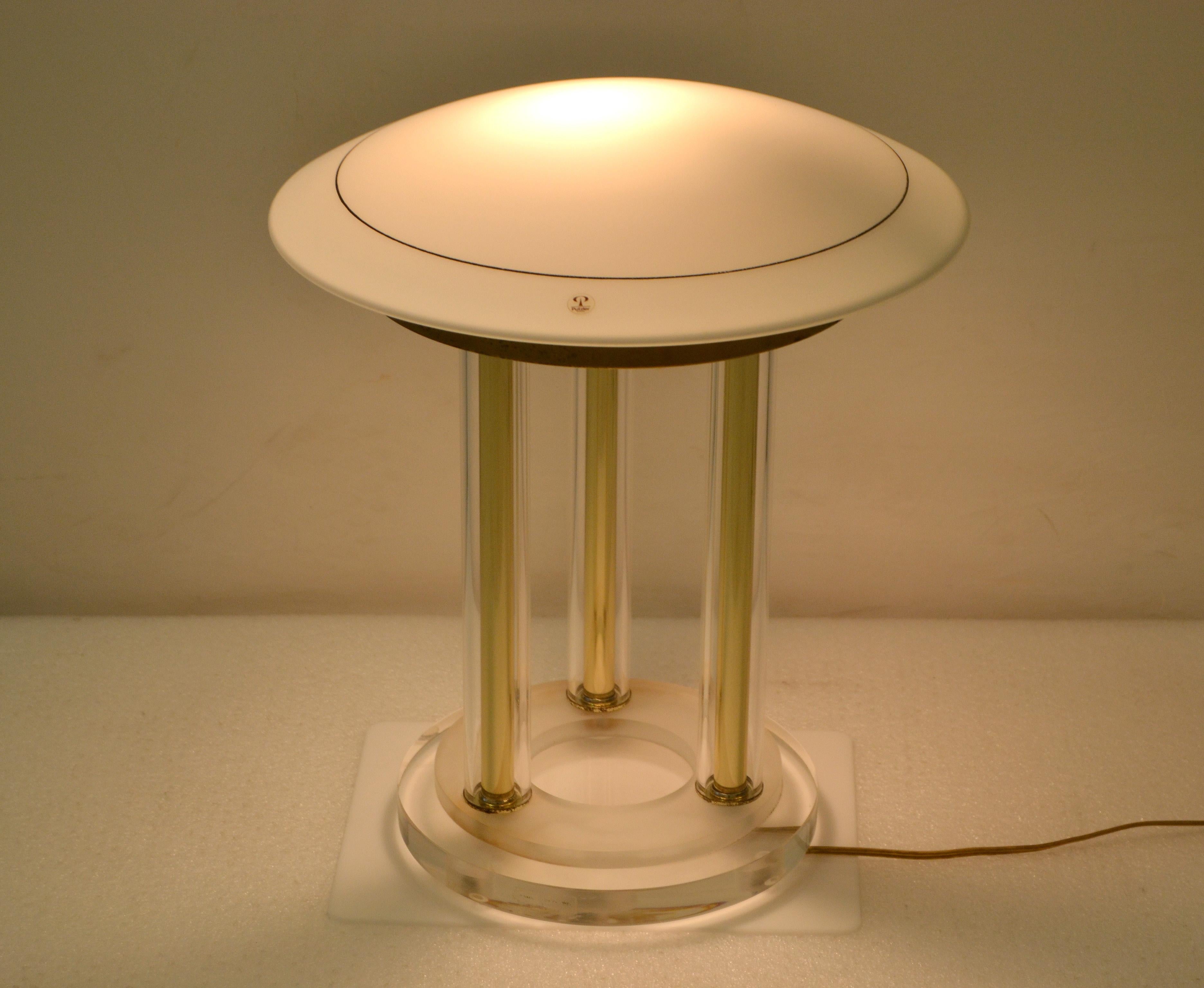 Peill & Putzler Brass, Lucite and Blown Glass Table Lamp Space Age 1970s Germany For Sale 3