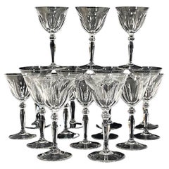 16 pieces of Peill & Putzler clear crystal cut wine glasses, Germany, 1970s