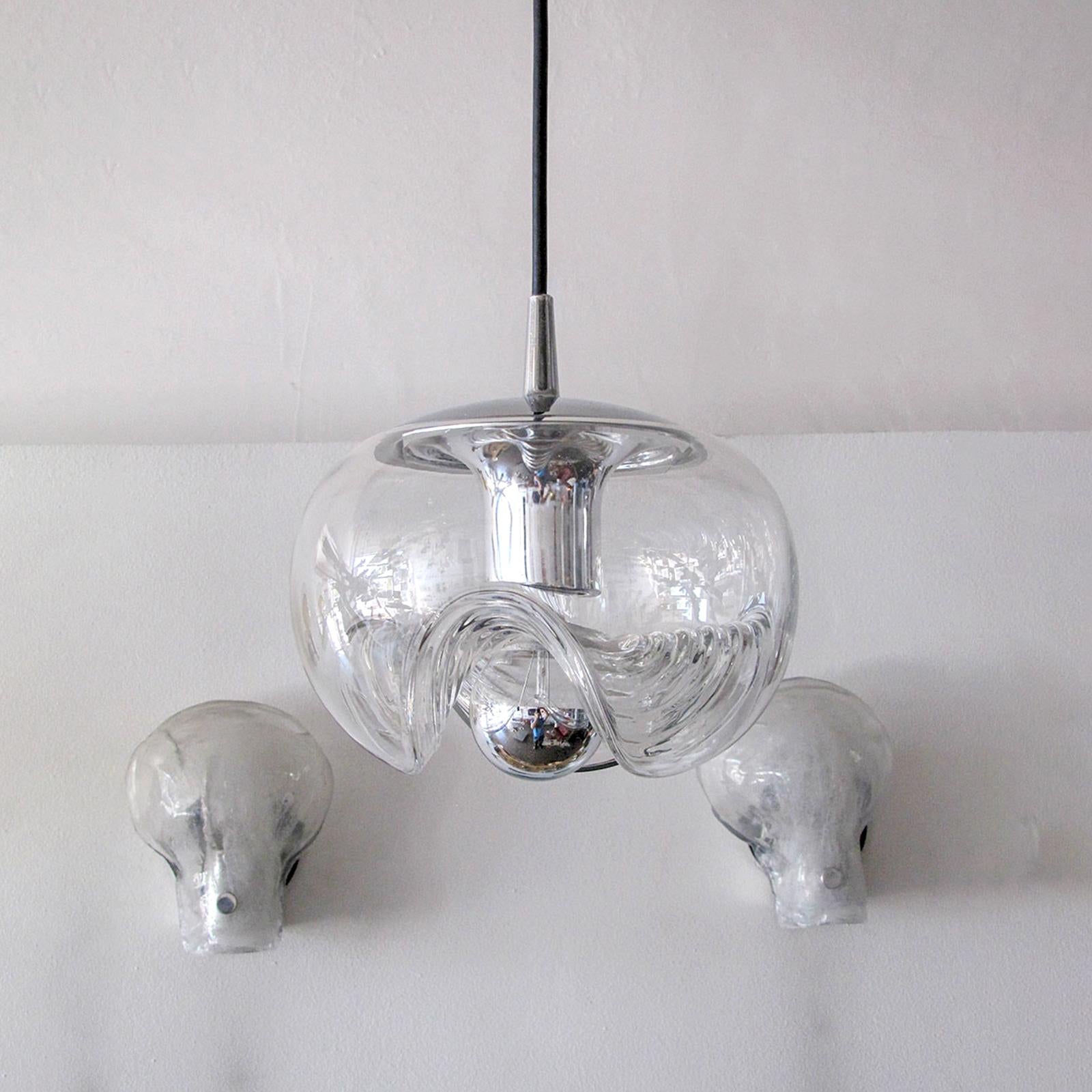 Verre Peill & Putzler Suspensions en verre clair, 1970 en vente