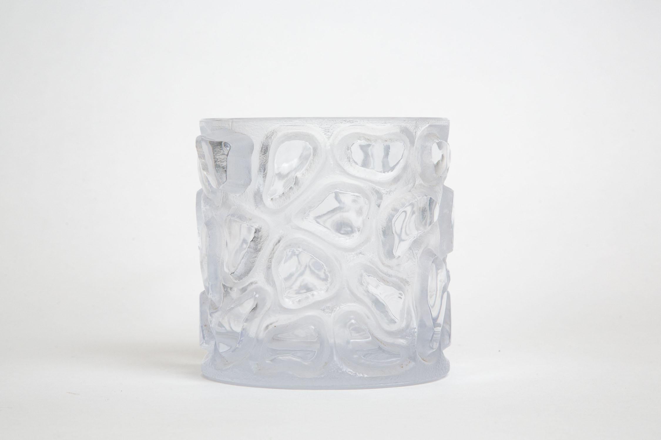 Peill & Putzler Vintage-Eiskübel oder Gefäß aus eingeschnittenem Kreisglas, Vintage im Zustand „Gut“ im Angebot in North Miami, FL