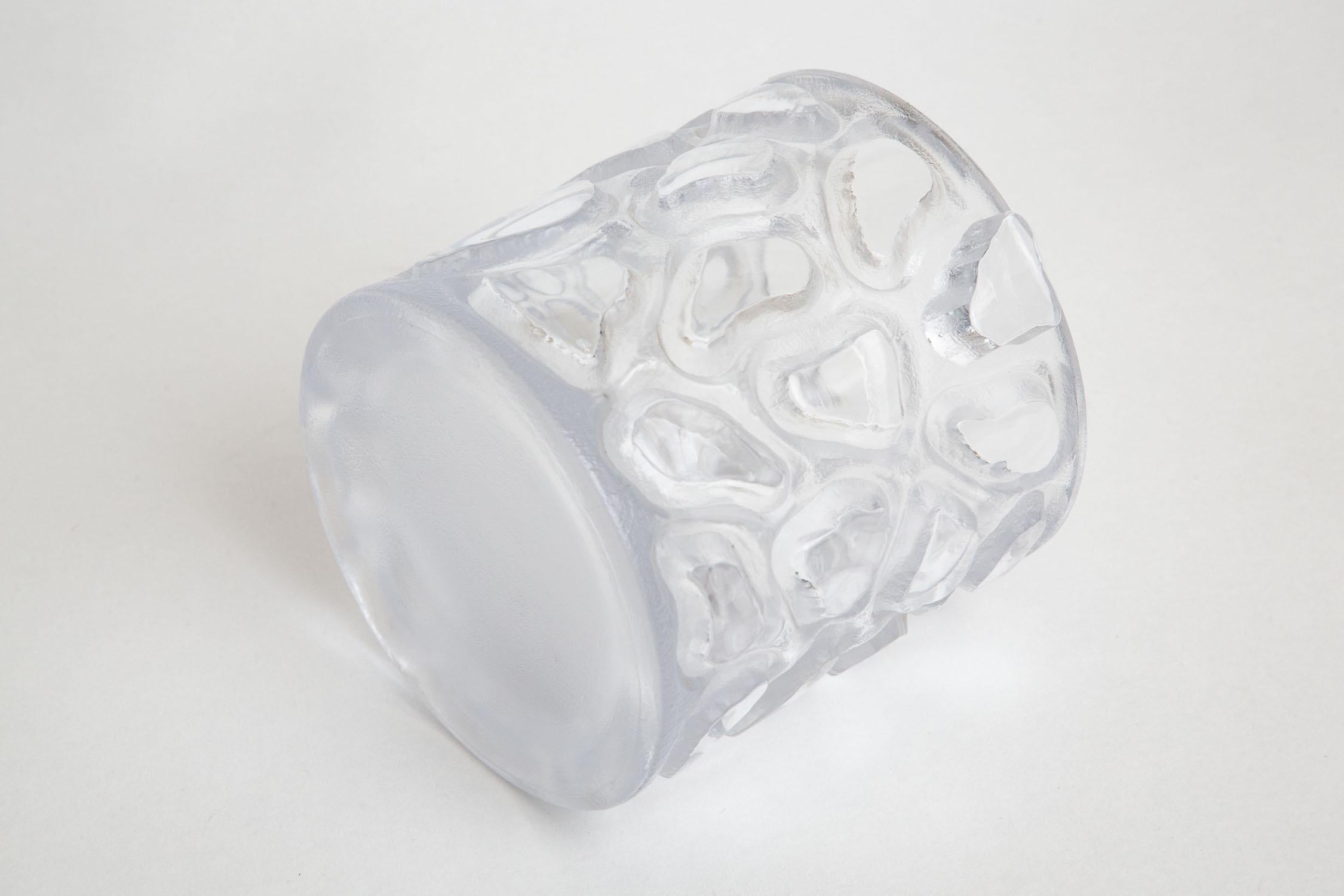 Peill & Putzler Vintage-Eiskübel oder Gefäß aus eingeschnittenem Kreisglas, Vintage im Angebot 1