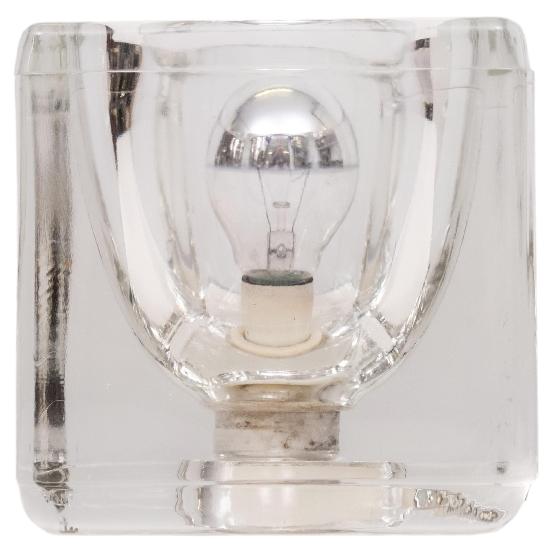 Peill & Putzler Mid-Century Glass Cube Table Lamp, Germany, 1970s