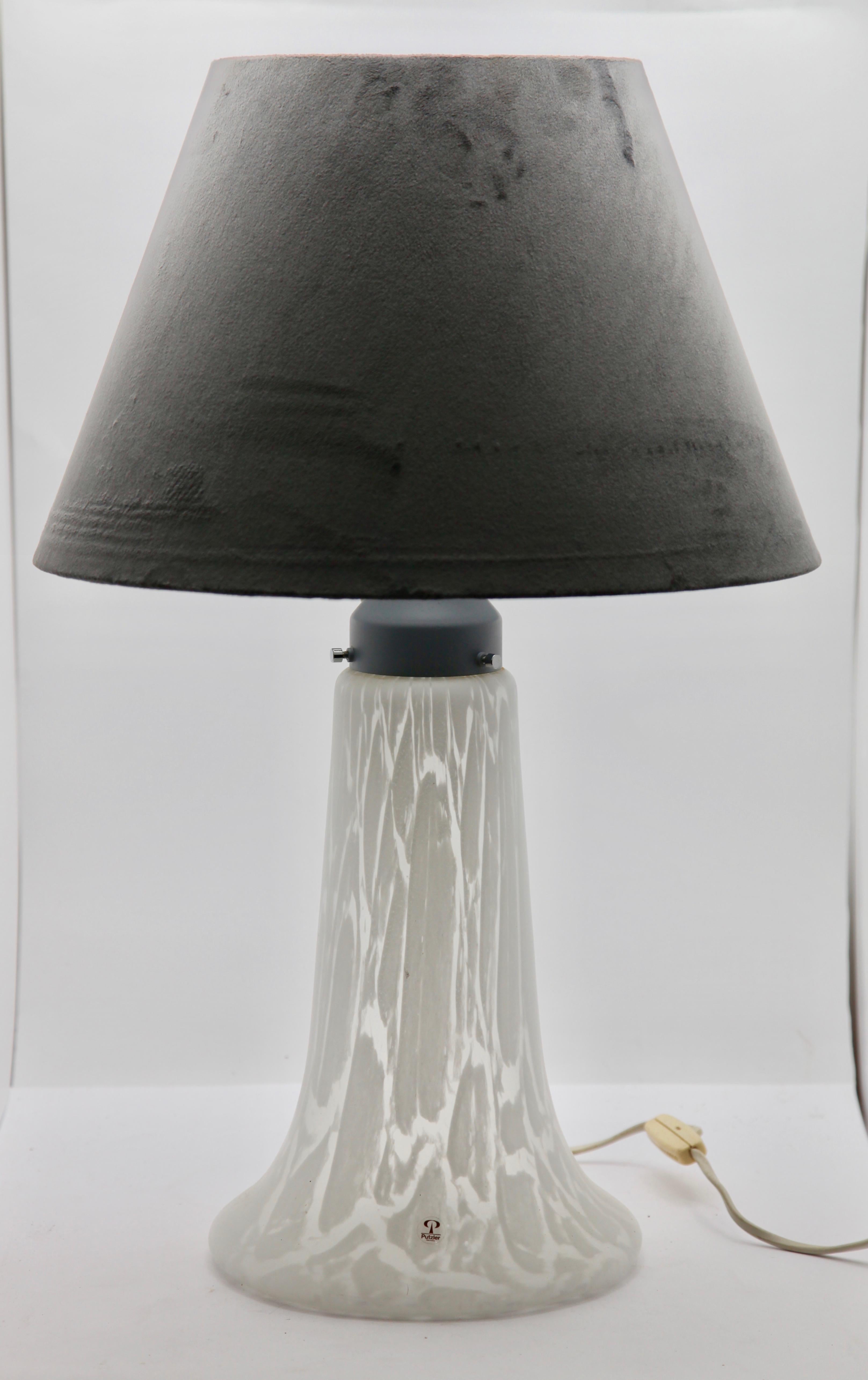 Peill & Putzler Frosted and Textured Glass Lamp, 1970s For Sale 3