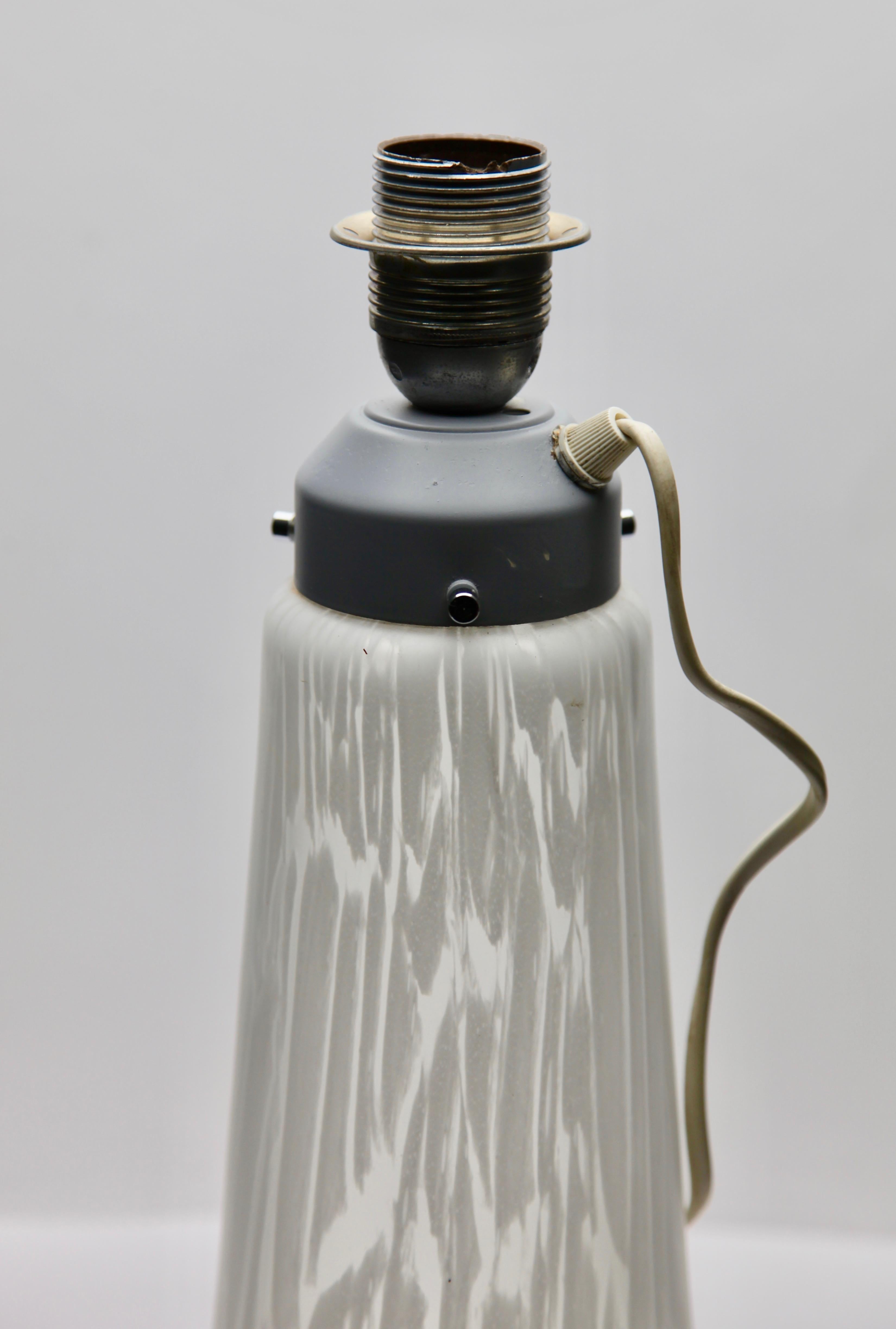 Peill & Putzler Frosted and Textured Glass Lamp, 1970s For Sale 3