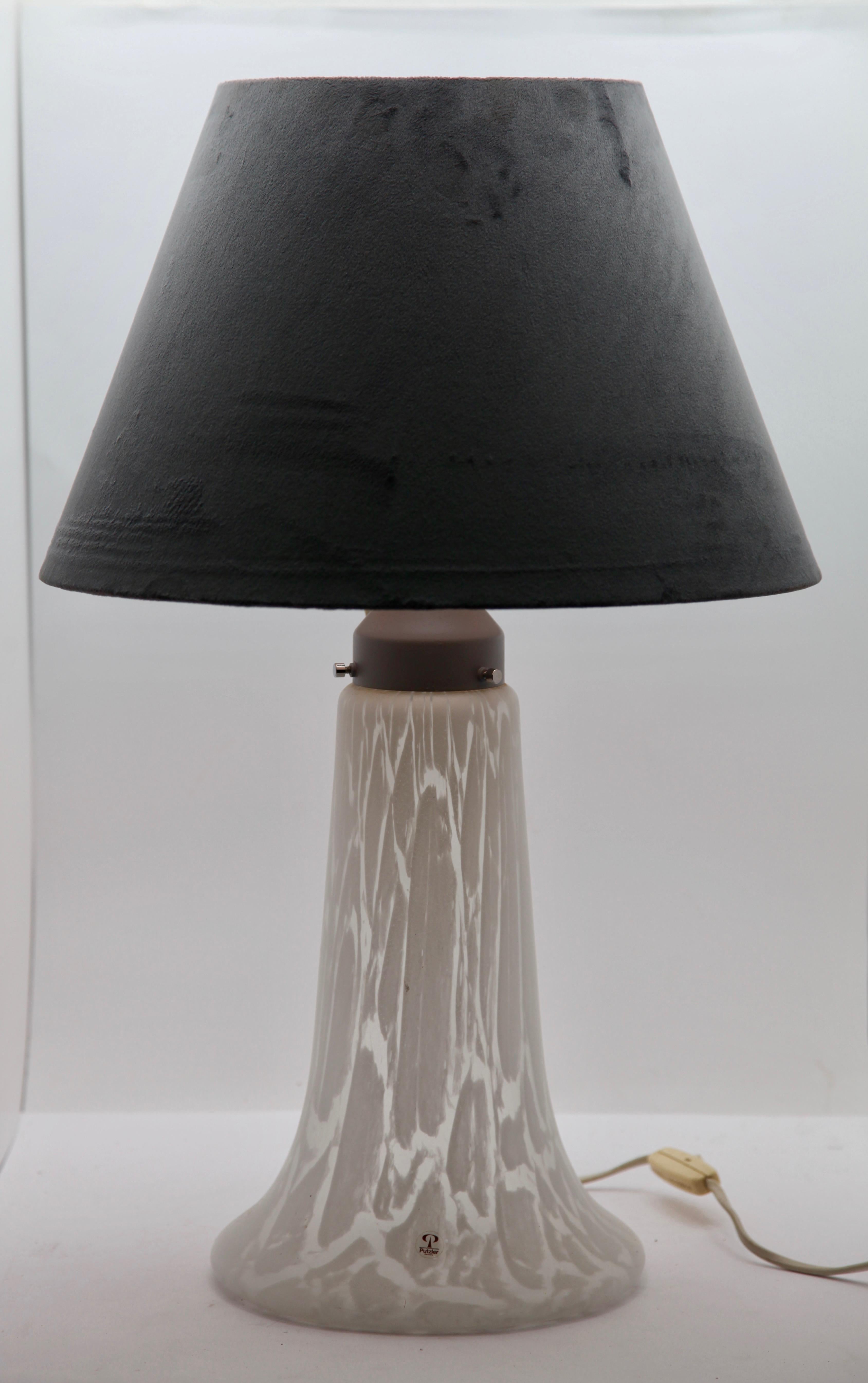 Peill & Putzler Frosted and Textured Glass Lamp, 1970s In Good Condition For Sale In Verviers, BE
