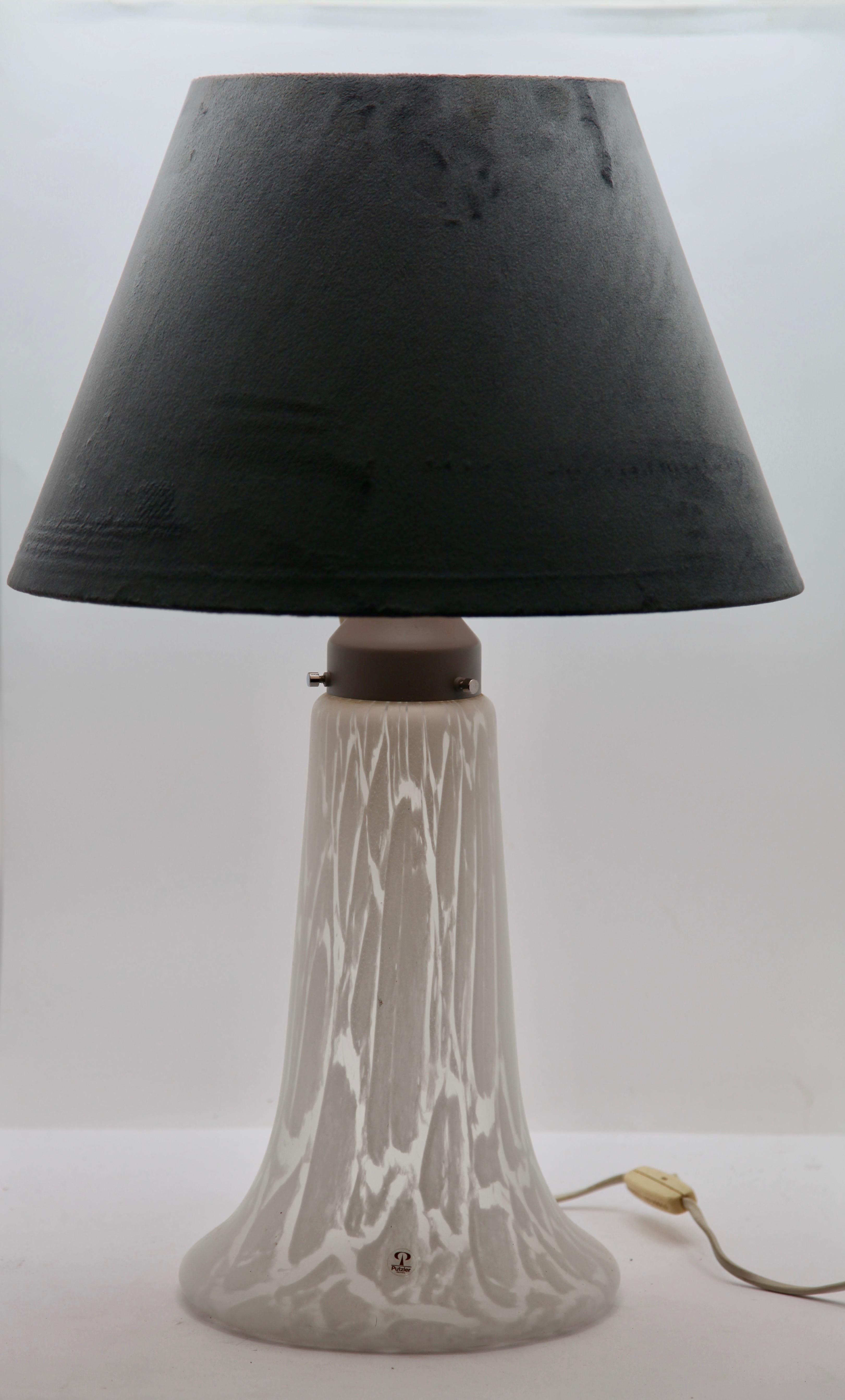 Peill & Putzler Frosted and Textured Glass Lamp, 1970s For Sale 2