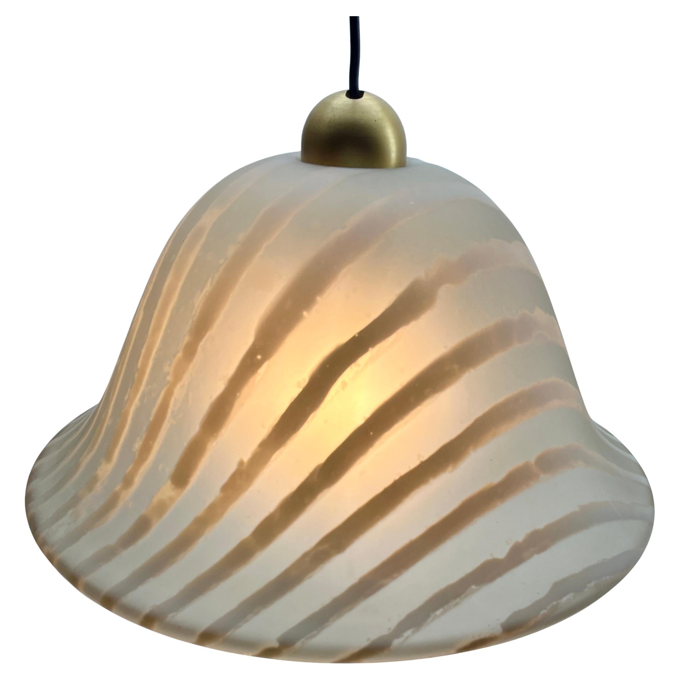 Peill & Putzler Frosted and Textured Glass Pendent Lamp, 1970s For Sale 2
