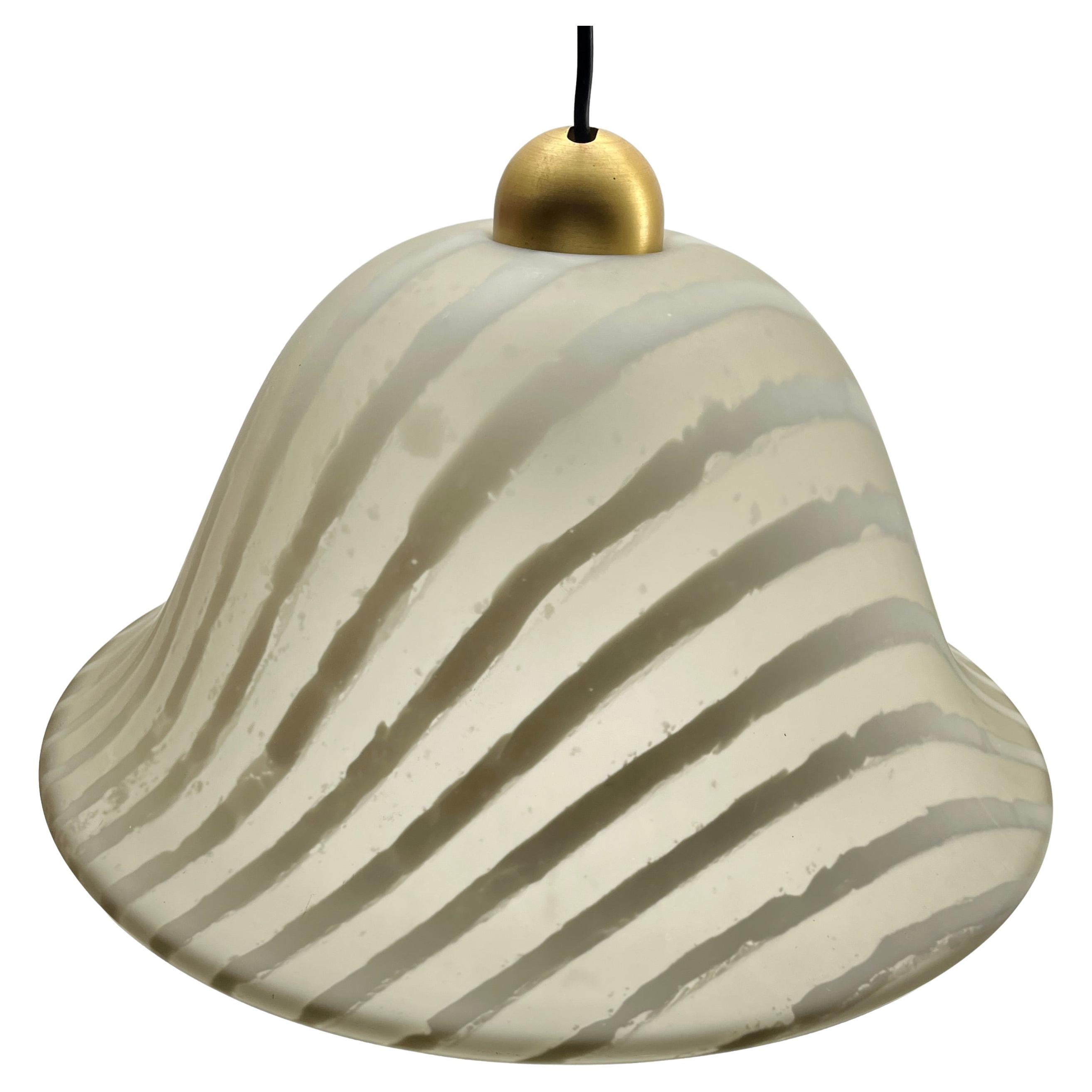 Peill & Putzler Frosted and Textured Glass Pendent Lamp, 1970s In Good Condition For Sale In Verviers, BE