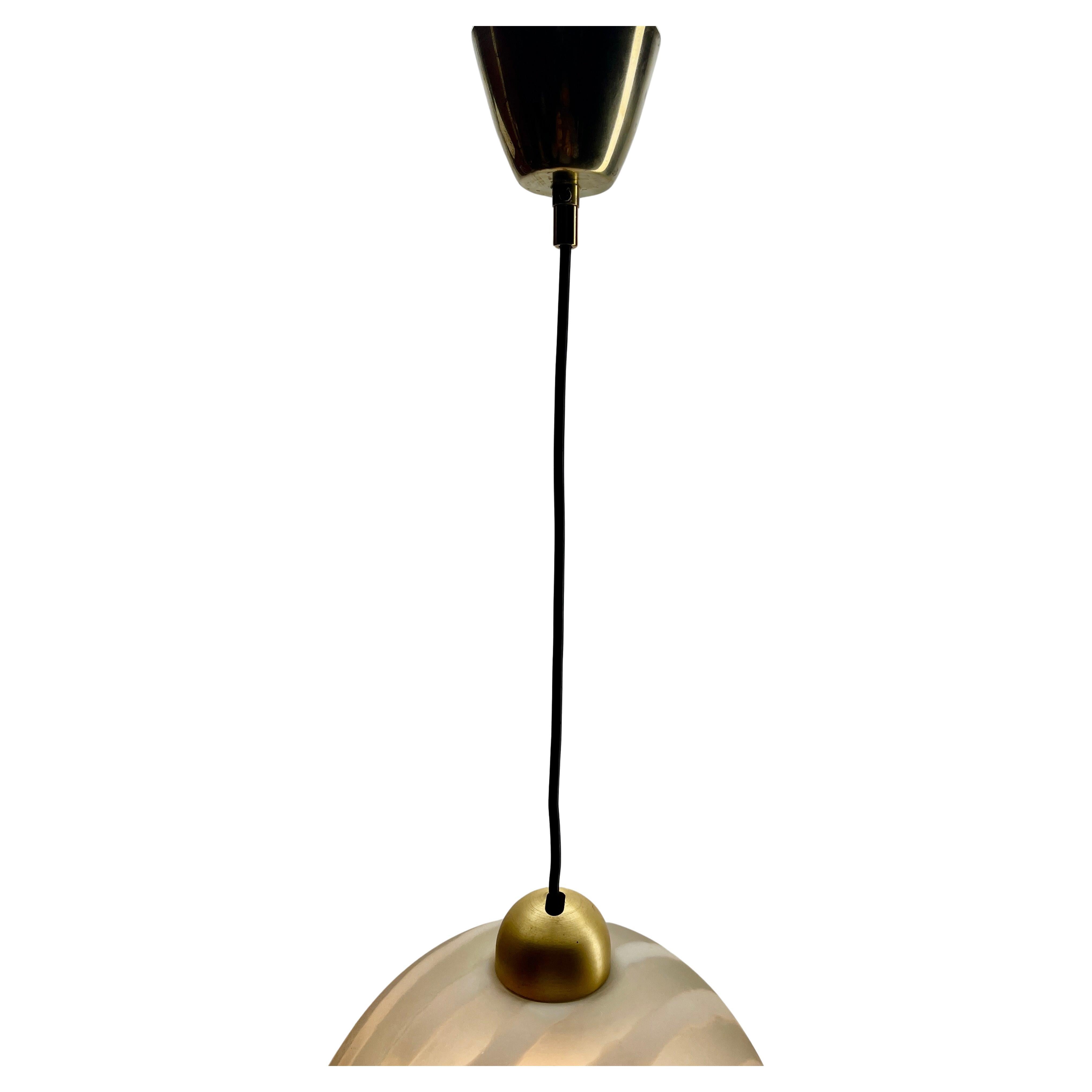 Late 20th Century Peill & Putzler Frosted and Textured Glass Pendent Lamp, 1970s For Sale