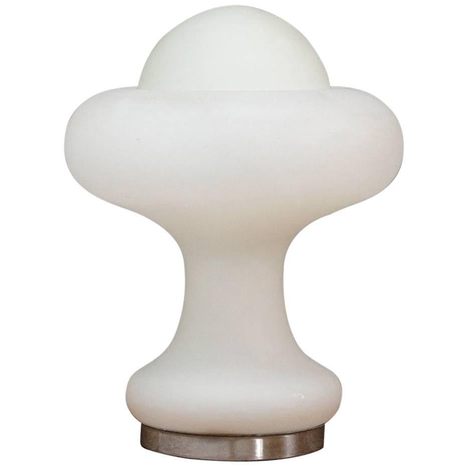 Peill & Putzler Frosted Glass Mushroom Lamp, 1960s