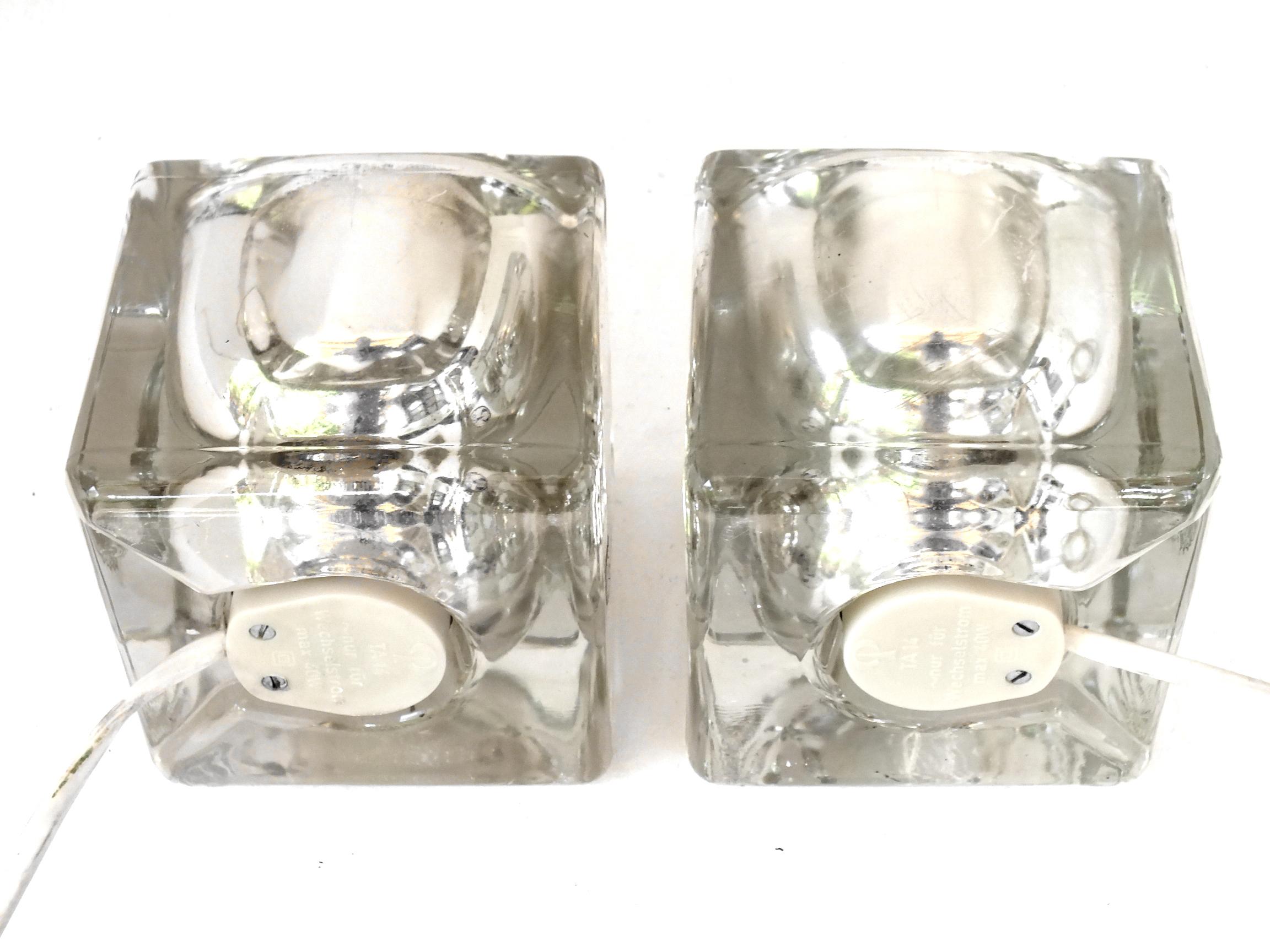 Peill & Putzler Germany Production Ice Cube Two Table Lamps Years, 1970 For Sale 4