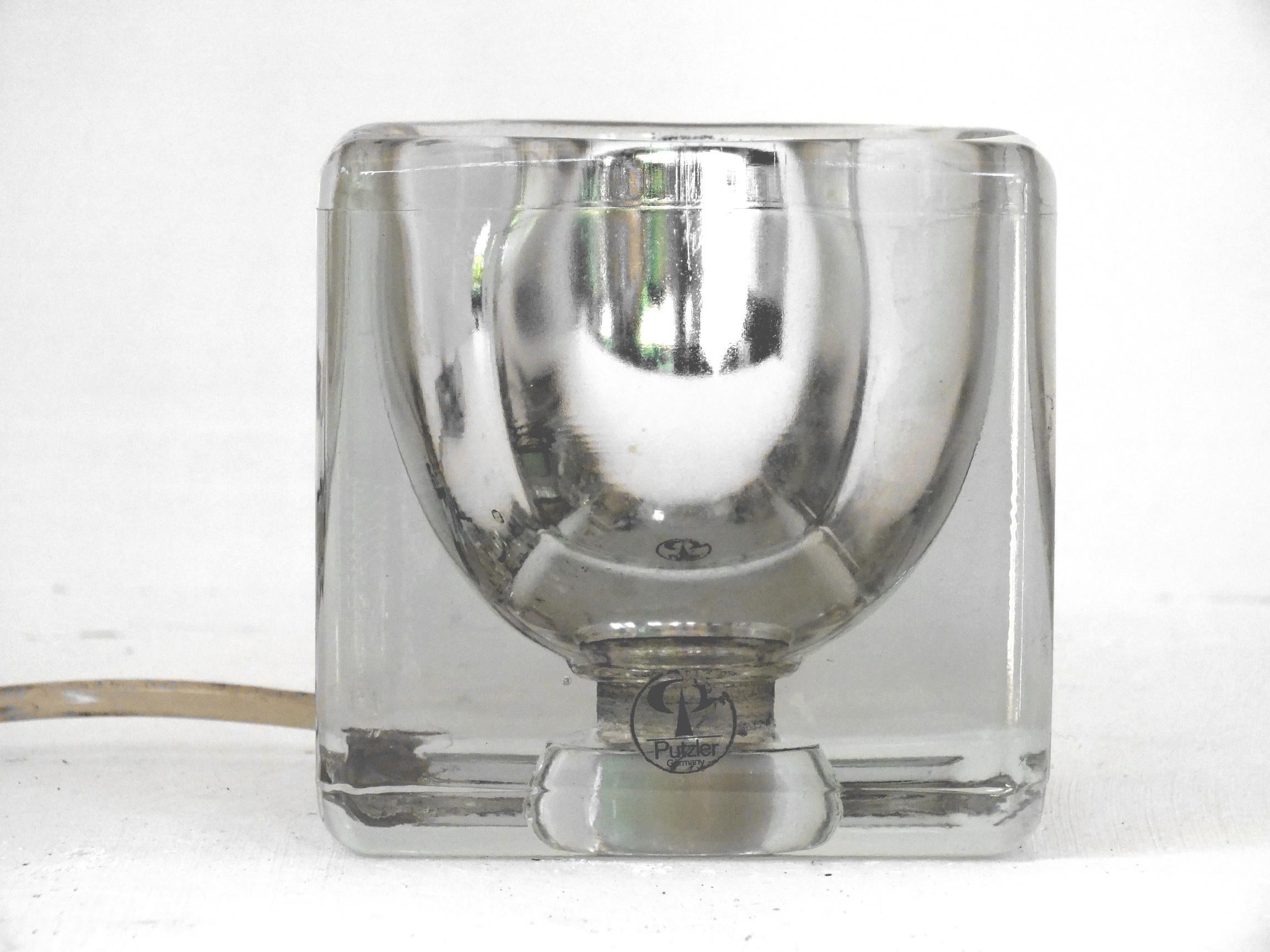 Peill & Putzler Germany Production Ice Cube Two Table Lamps Years, 1970 In Good Condition For Sale In Biella, IT