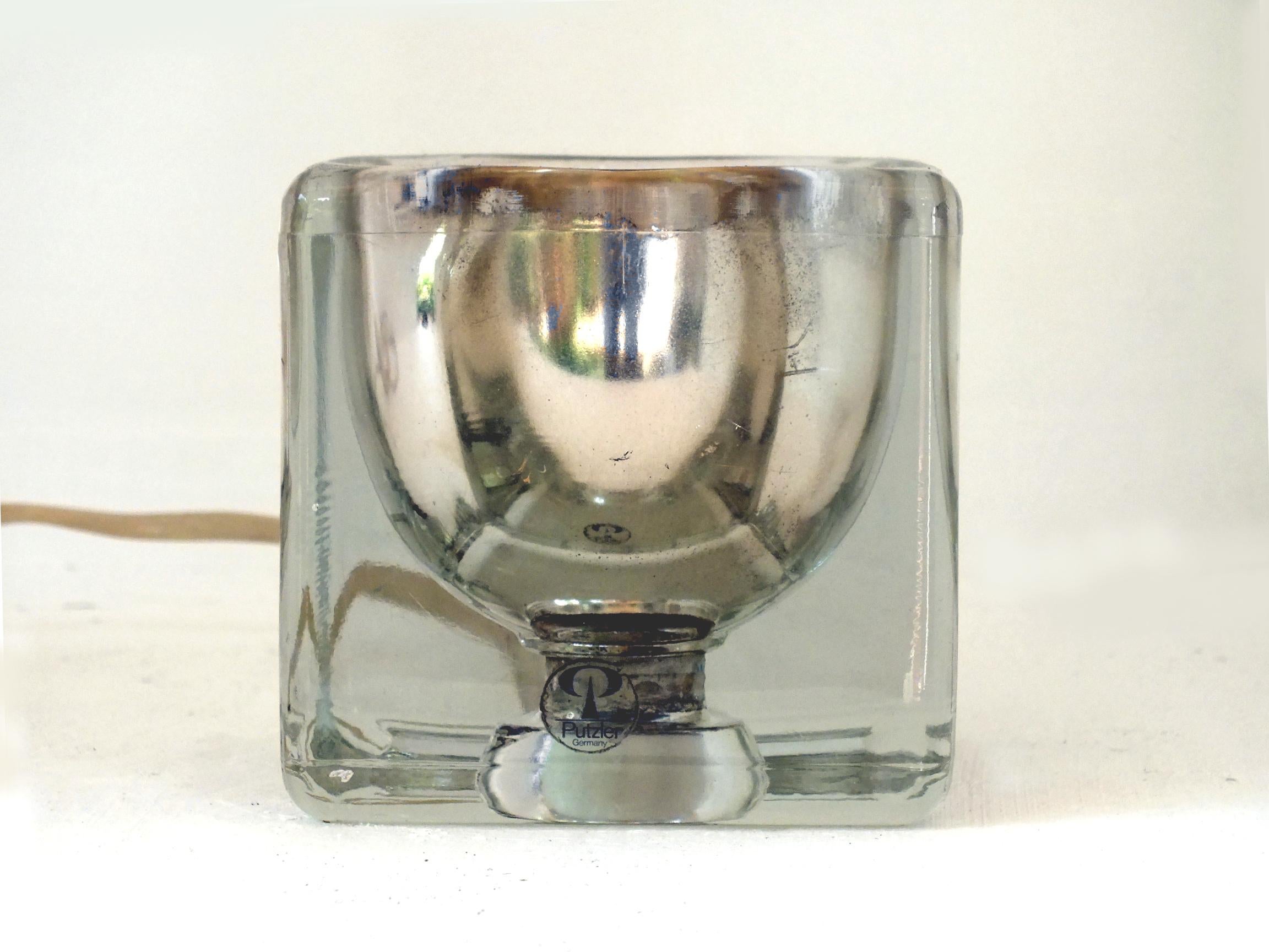 Mid-20th Century Peill & Putzler Germany Production Ice Cube Two Table Lamps Years, 1970 For Sale