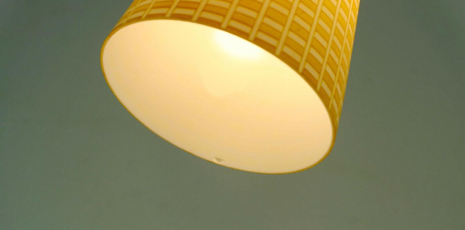 German Peill & Putzler Midcentury Pendant Lamp 1950s Yellow and White Glass For Sale