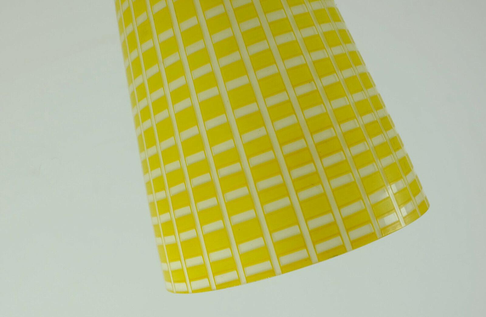Mid-20th Century Peill & Putzler Midcentury Pendant Lamp 1950s Yellow and White Glass For Sale