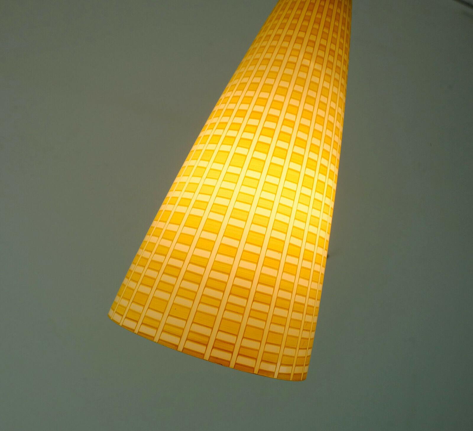 Peill & Putzler Midcentury Pendant Lamp 1950s Yellow and White Glass For Sale 3