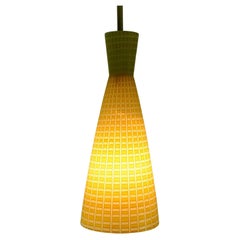 Peill & Putzler Midcentury Pendant Lamp 1950s Yellow and White Glass