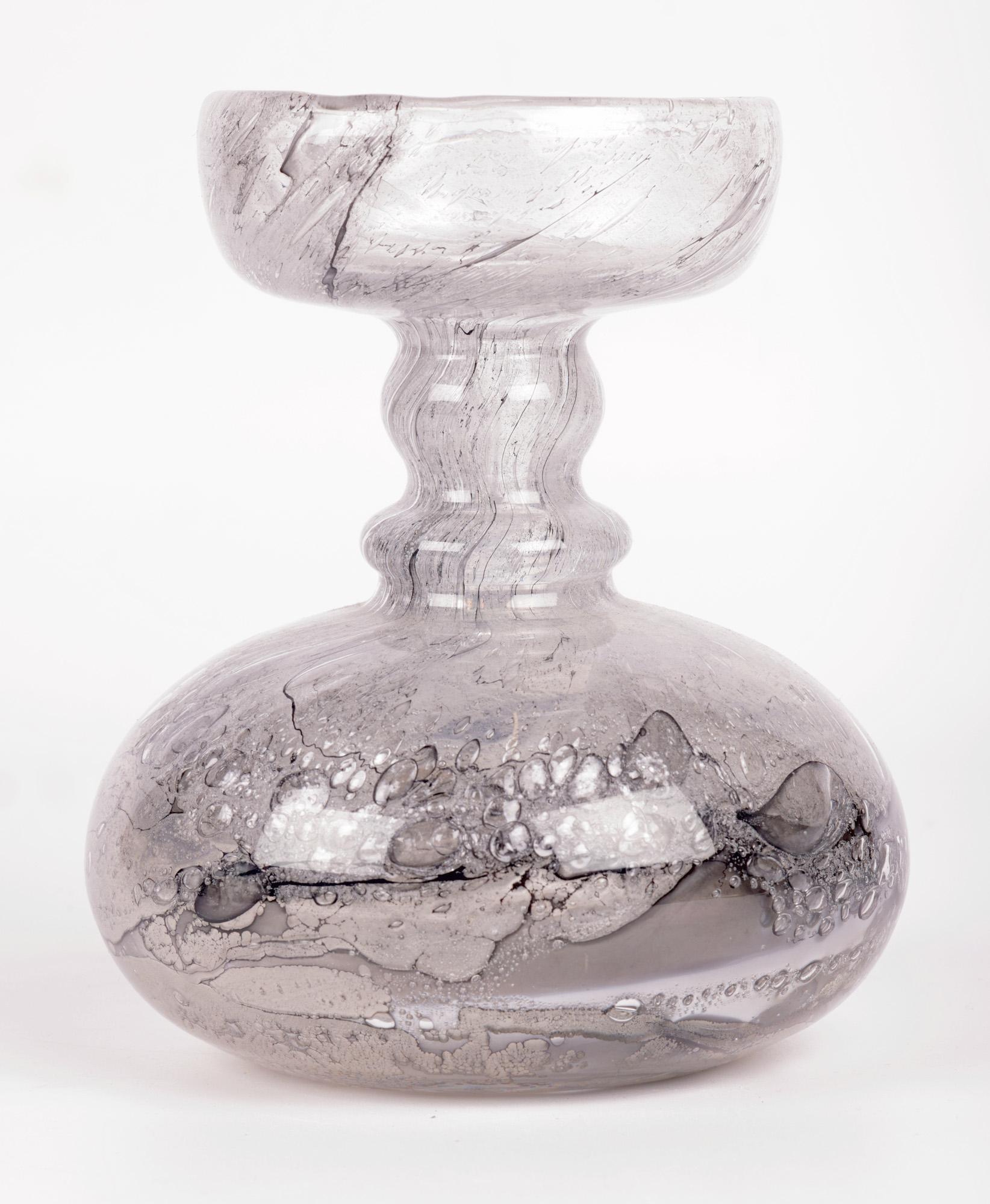 Peill & Putzler Mid-Century Schleiergraphit Art Glass Hyacinth Vase  For Sale 4