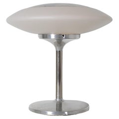 Vintage Peill & Putzler Milk Glass & Aluminum Table Lamp