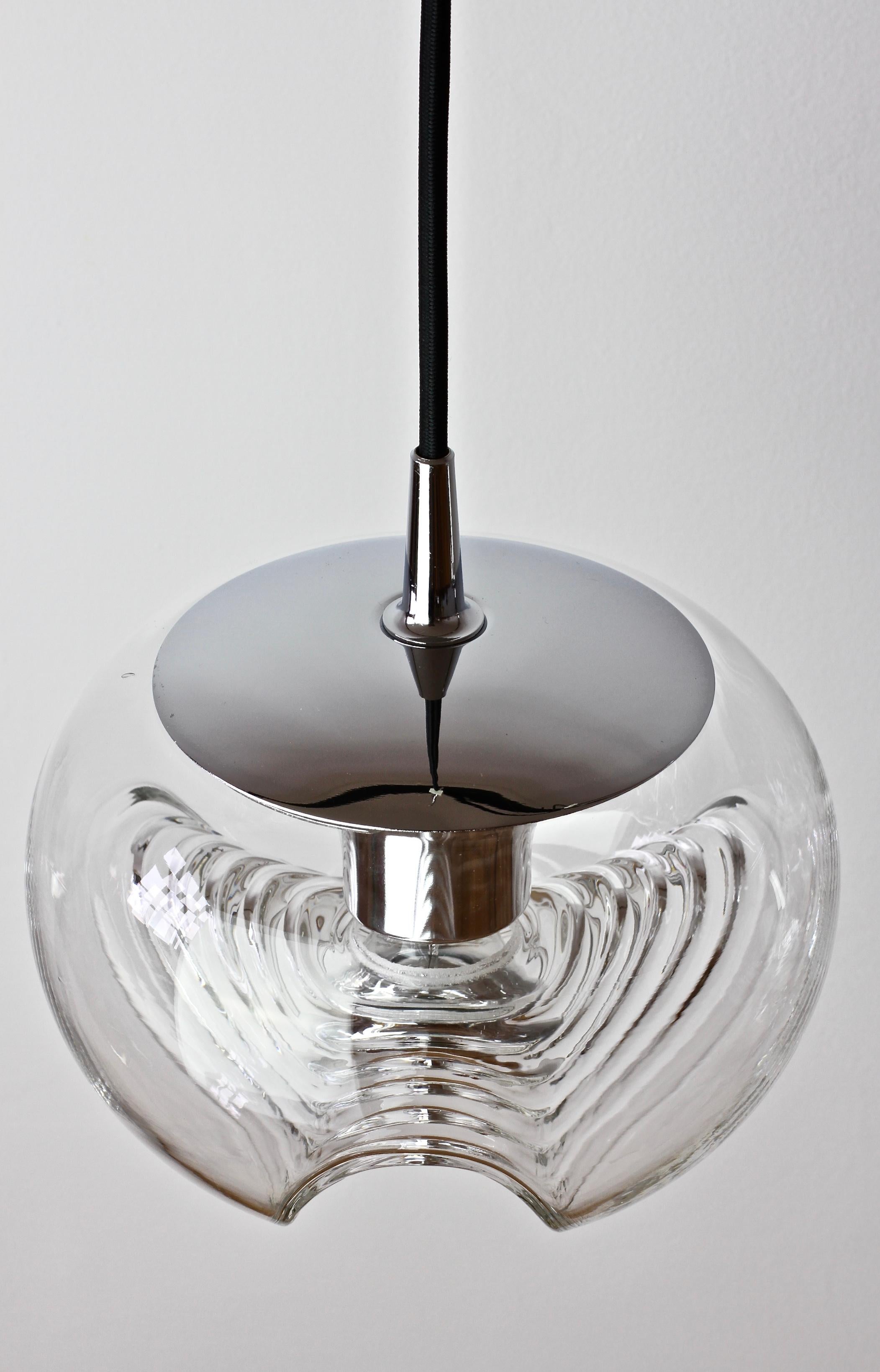 Peill & Putzler Coppia di pendenti biomorfi in vetro trasparente 