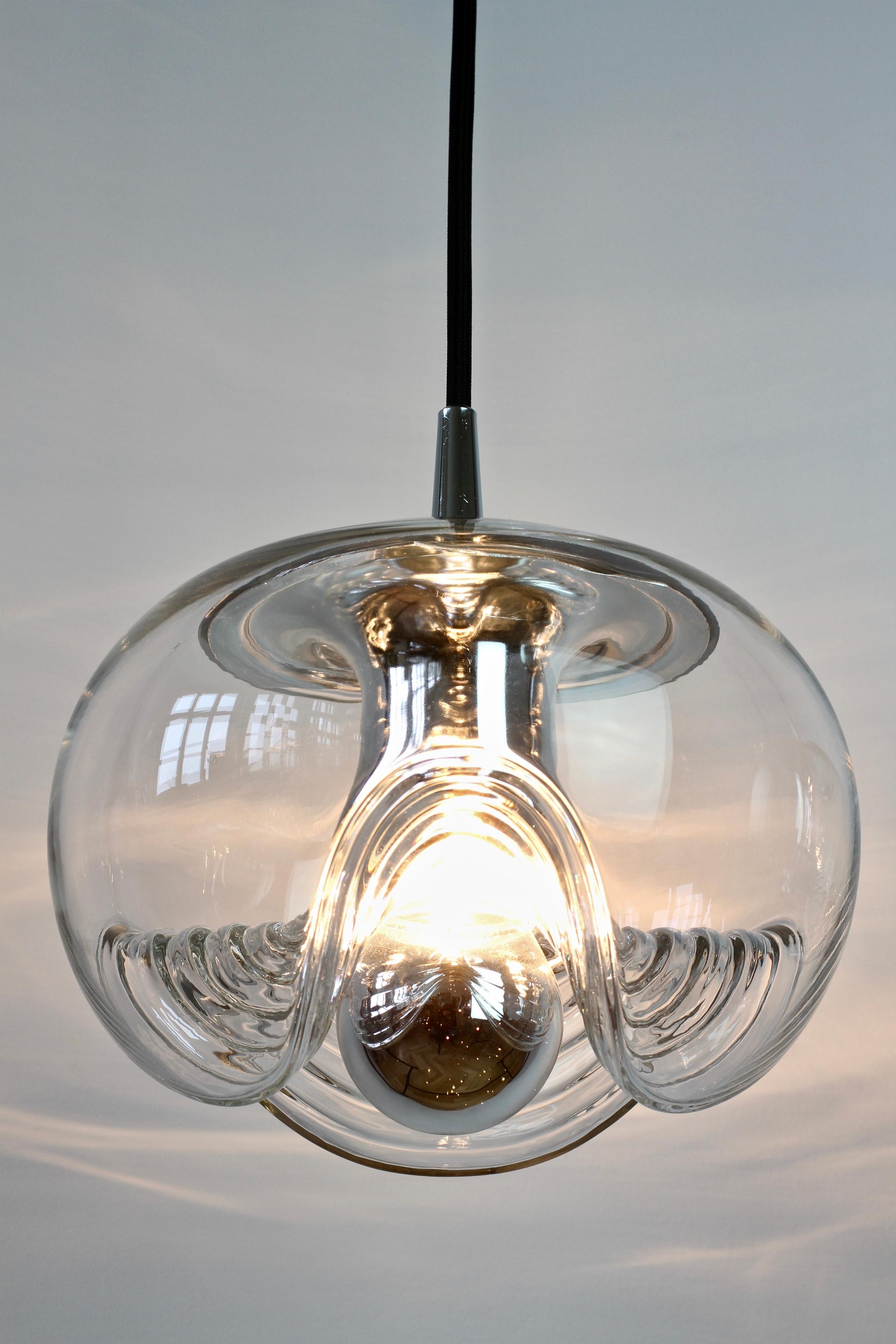 Peill & Putzler Coppia di pendenti biomorfi in vetro trasparente 