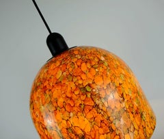 Peill & Putzler Pendant Lamp 1970s Orange and Green Glass