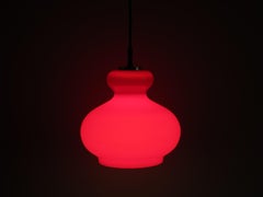Peill & Putzler Red glass hanging lamp, Germany 1960-1970