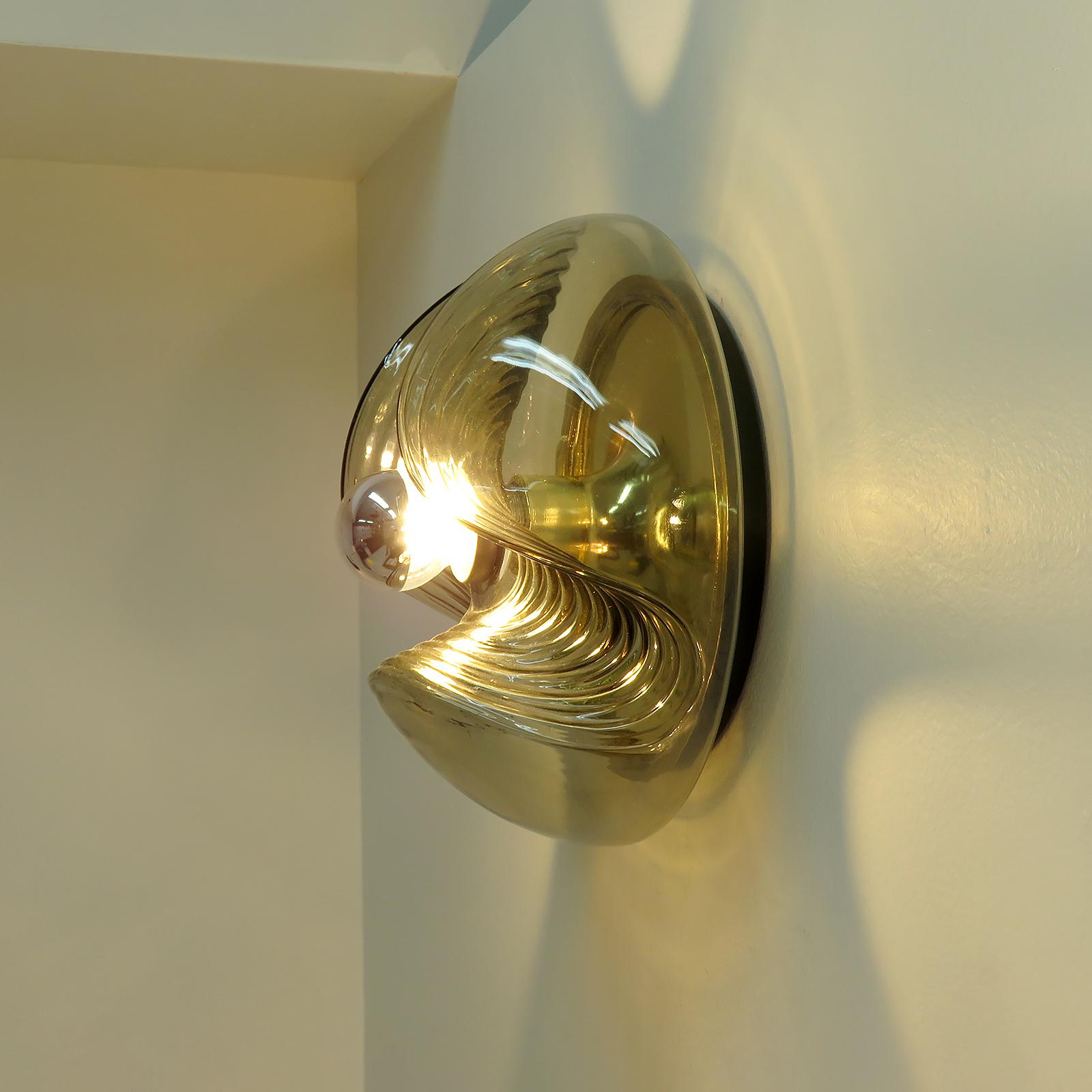 Peill & Putzler Smoked Glass Flushmount Light, 1970 For Sale 1