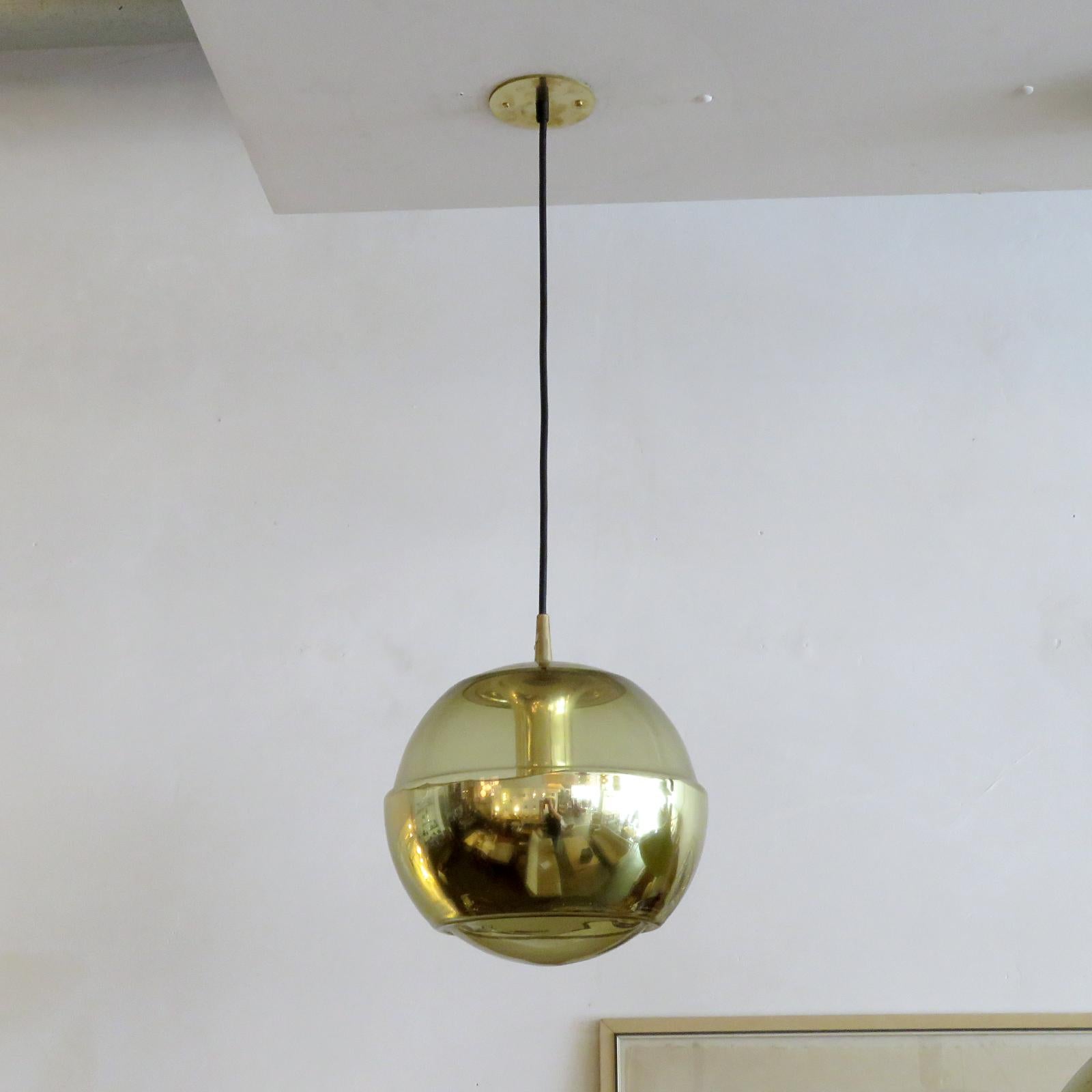 Mid-Century moderno Peill & Putzler Smoked Glass Hanging Lights, 1970 in vendita