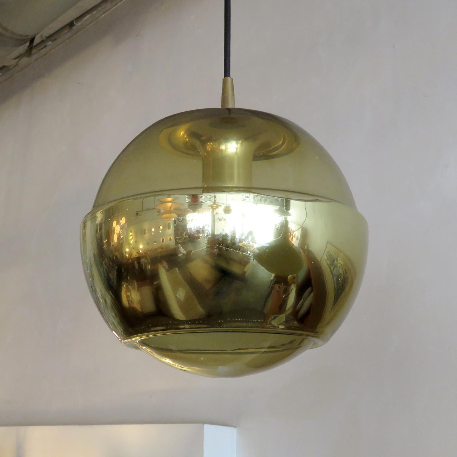Tedesco Peill & Putzler Smoked Glass Hanging Lights, 1970 in vendita