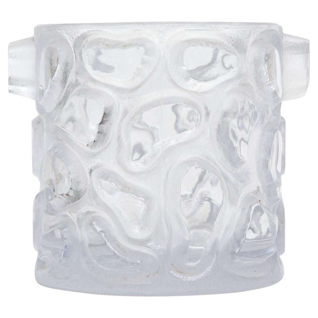 Peill & Putzler Vintage-Eiskübel oder Gefäß aus eingeschnittenem Kreisglas, Vintage im Angebot