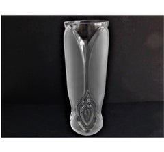 Peill & Putzler, Vintage Set of Vases clear and frosted Art glass Signed