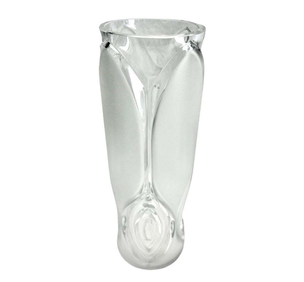 Peill & Putzler, Vintage-Set von Vasen aus klarem und mattiertem Kunstglas, signiert (Deutsch) im Angebot