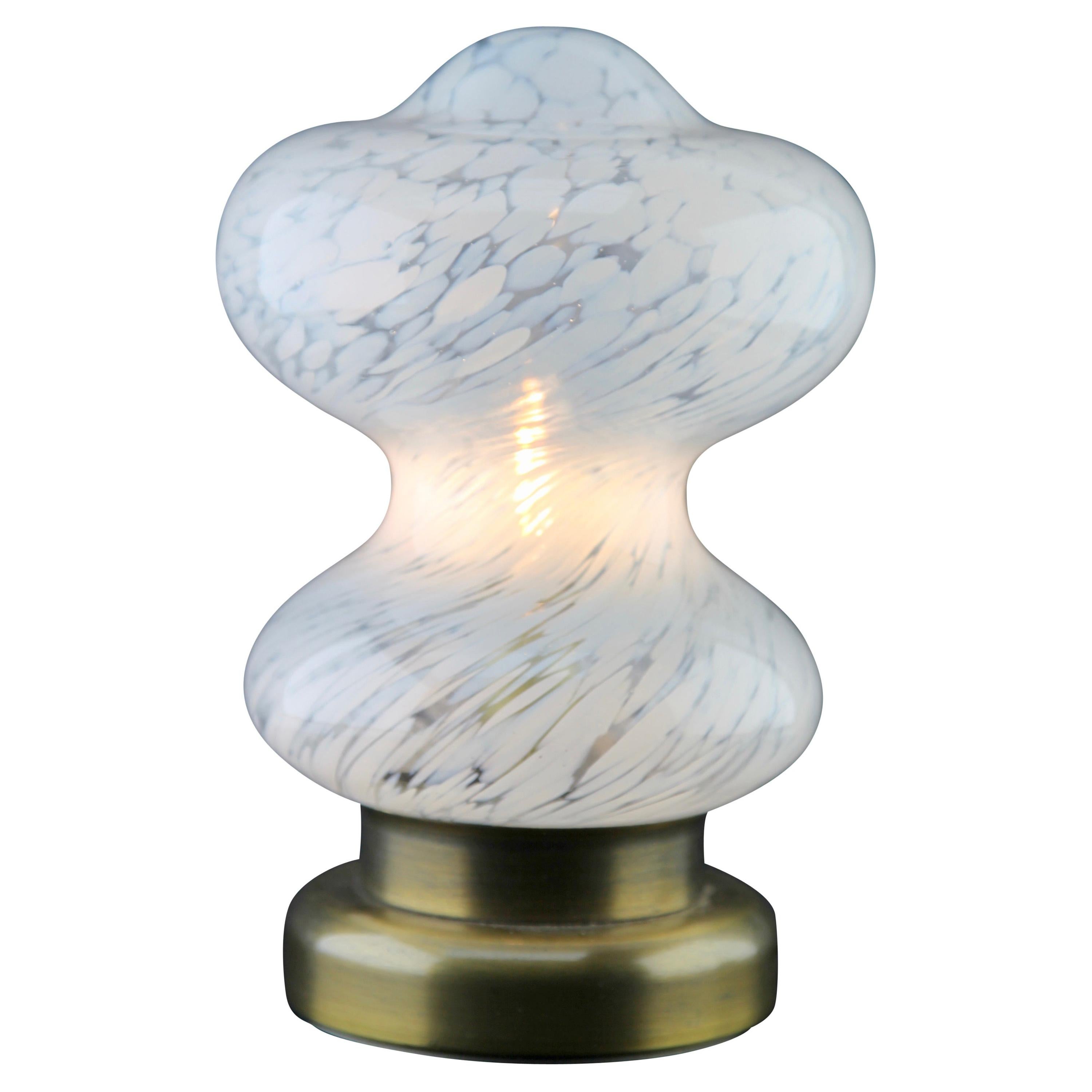 Peill & Putzler White Clouds Glass Table Lamp, 1970s