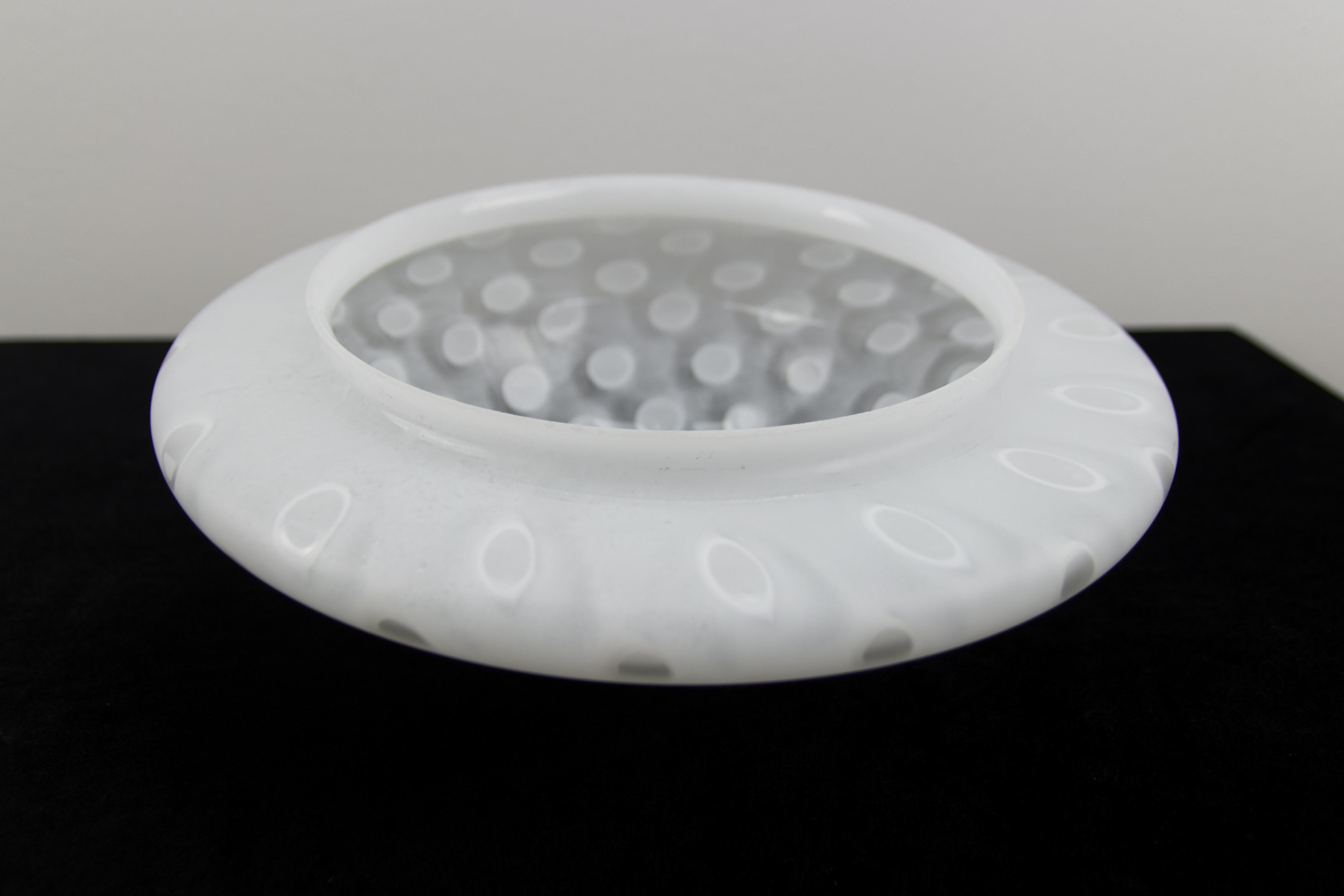 Peill & Putzler White Frosted Glass Flush Mount Ceiling or Wall Light, 1970s For Sale 9
