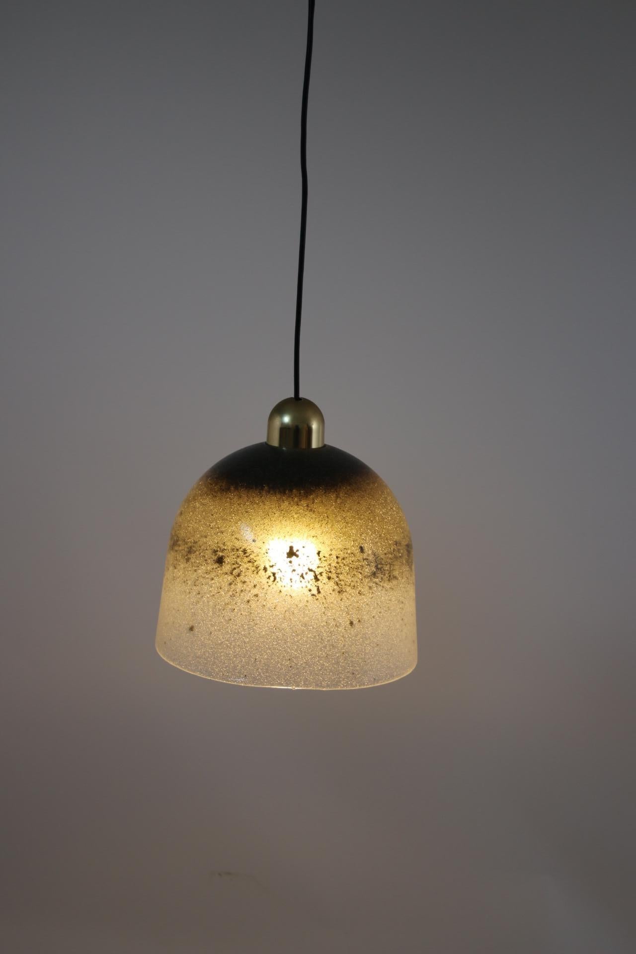 Mid-Century Modern Peill Und Putzler Heavy Glass Pendant Lamp, 1970 For Sale