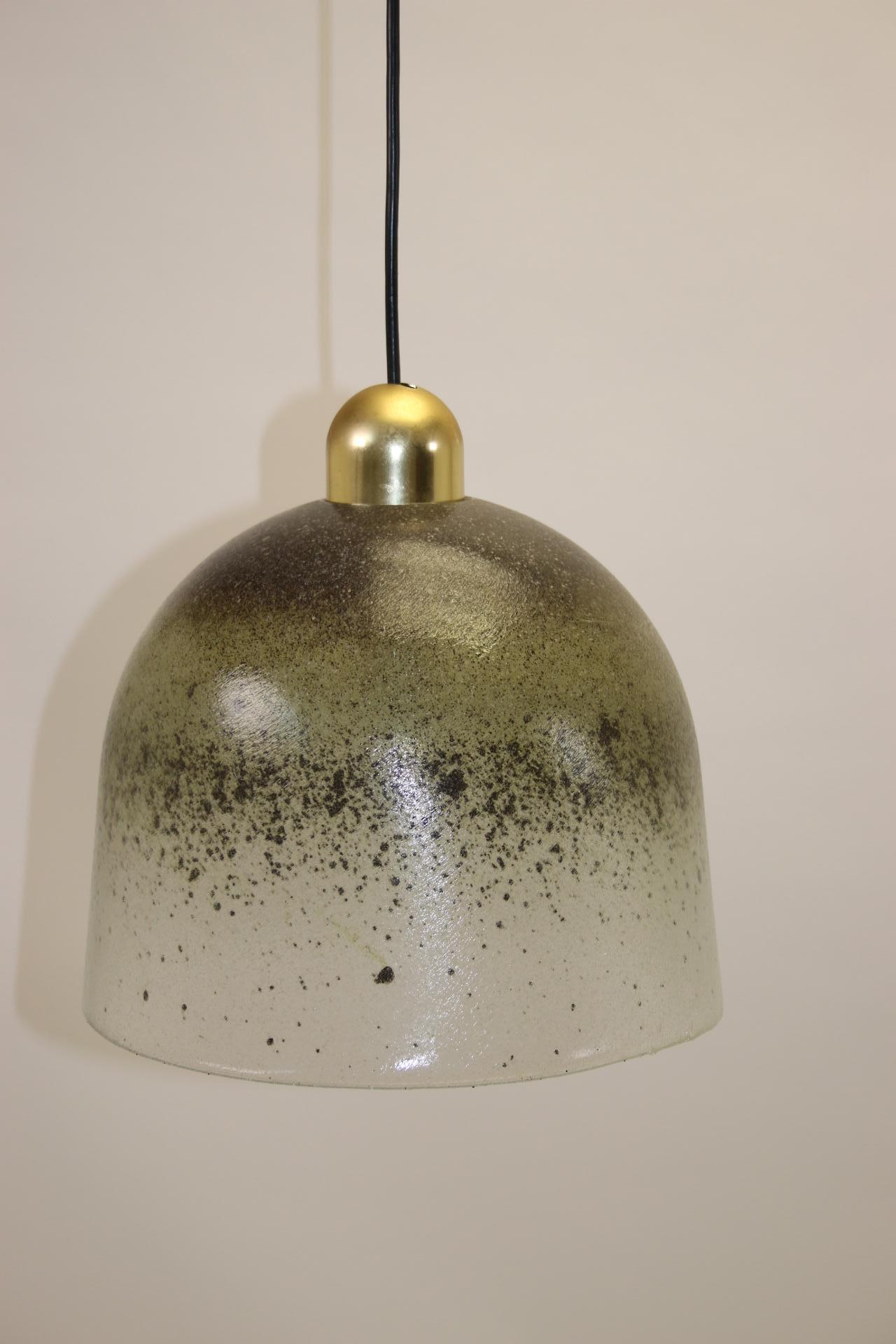 Late 20th Century Peill Und Putzler Heavy Glass Pendant Lamp, 1970 For Sale
