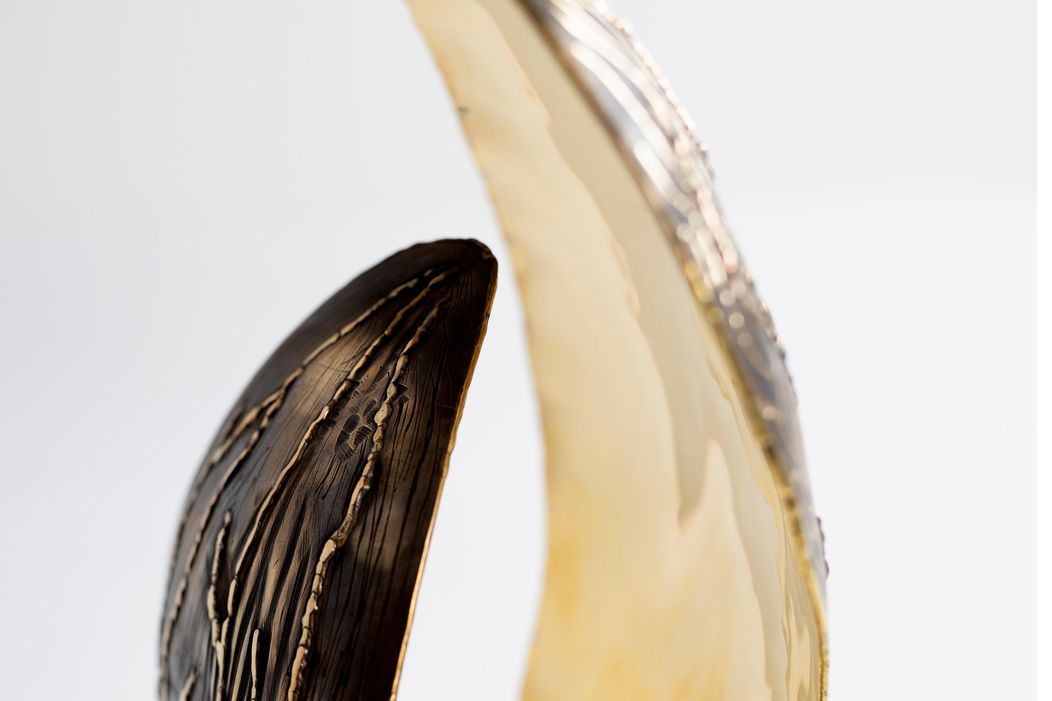 Brass Peitil Lamp Handmade by Samuel Costantini For Sale
