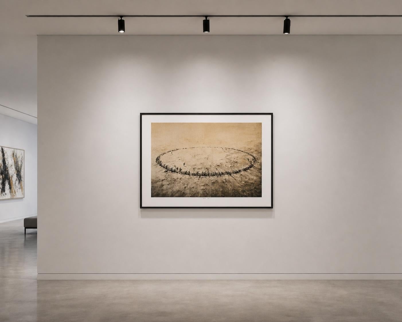 Pejac So Far So Close

Run of 60 copies

110 x 80 cm (43.3 x 31.5 inch)

Single-coloured hand-pulled photopolymer on hand-coloured monotype

Korean Kozo mulberry paper on Velin d'Arches cotton paper 300 gsm

Hand-finished by the artist by use of