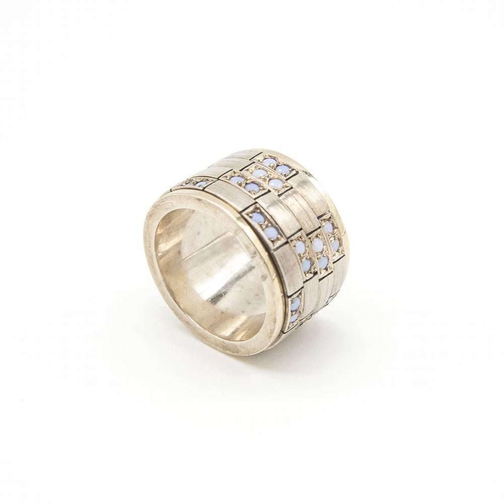Yellow Gold and Silver Ring for women : Chrysobryls Stone, Size 14 : 18K Yellow Gold and Sterling Silver 925/-.  19,17 grams  Ref.:D363904SO