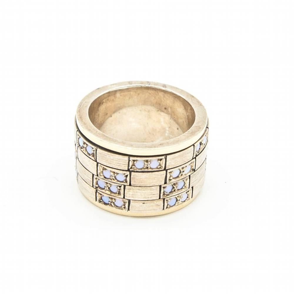 Women's PEKAN Ring in gold and silver with chrysoberyls For Sale
