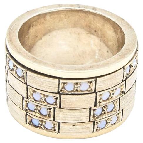 PEKAN Ring in gold and silver with chrysoberyls For Sale