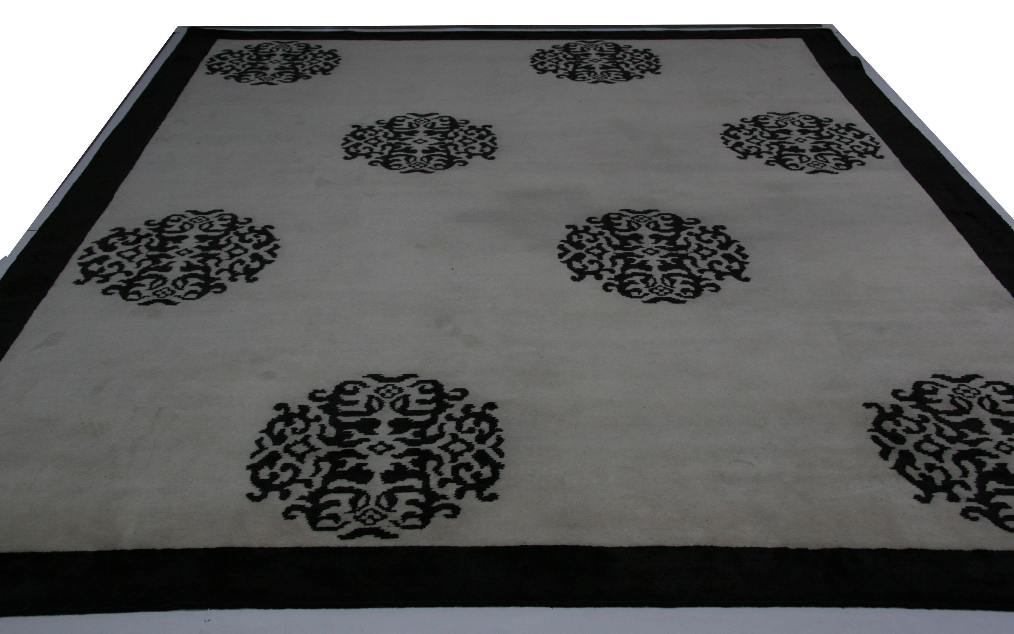 Peking Design Teppich aus Wolle und Seide (Handgeknüpft) im Angebot