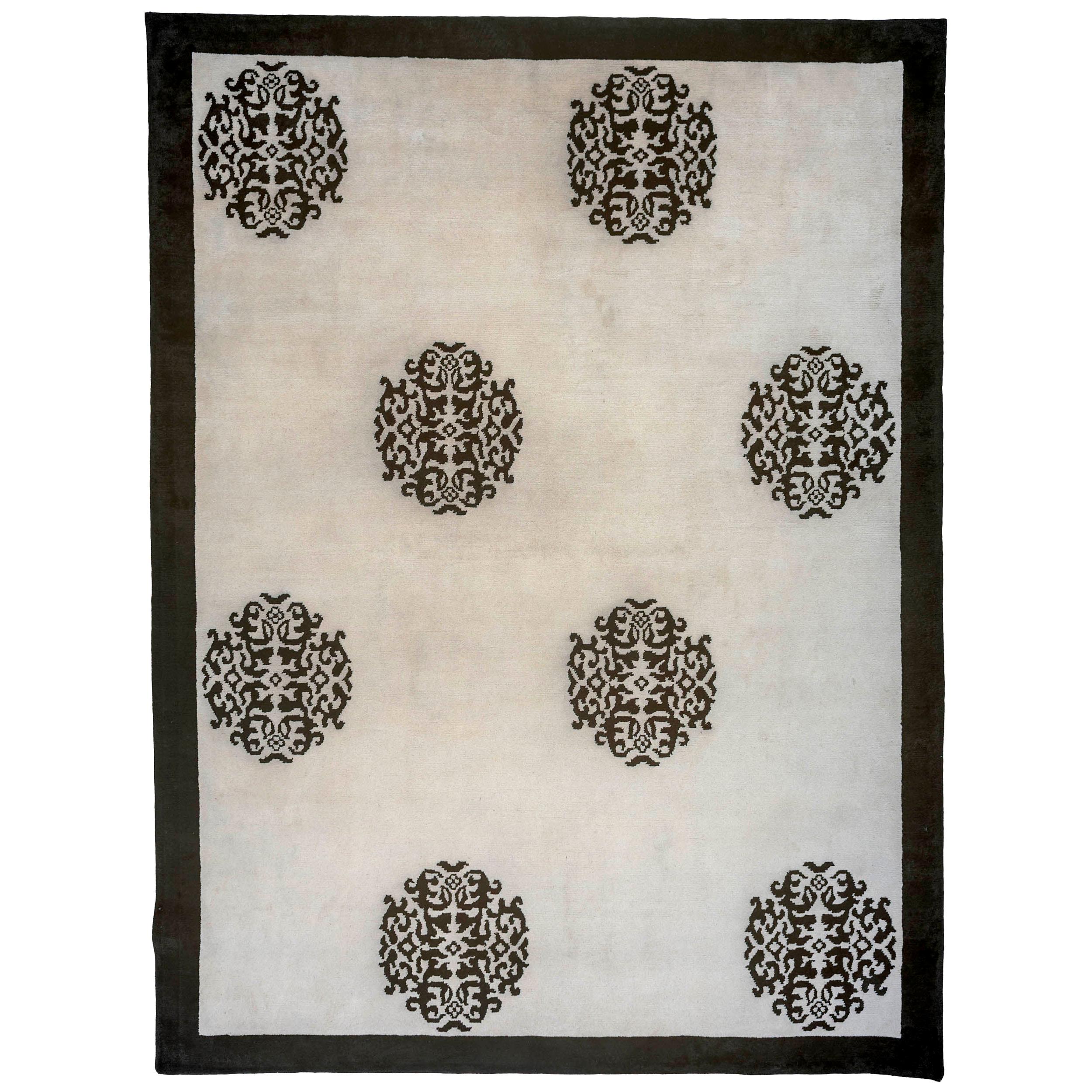 Peking Design Teppich aus Wolle und Seide im Angebot