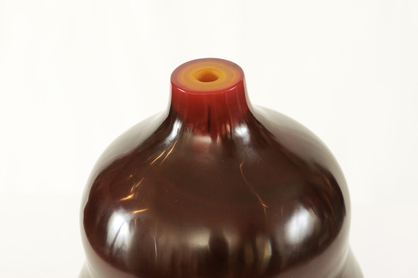 American Peking Glass Vase - Robert Kuo for McGuire