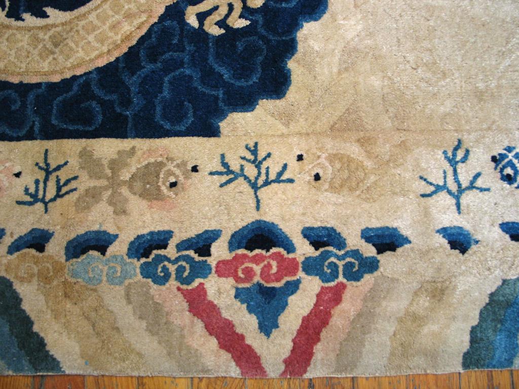 Early 20th Century Chinese Peking Dragon Carpet ( 4'2