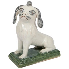 Pekingese Puppy 18th Century French Faience Made in Rouen Circa 1760