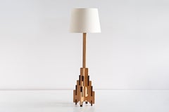 P.E.L. Izeren Floor Lamp in Oak and Macassar, Netherlands, 1932